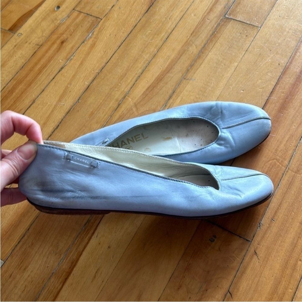 Authentic light blue ballerina flats chanel